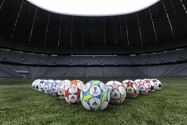Munich Arena and soccer balls
