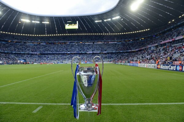 Champions League Football Cup at the stadium