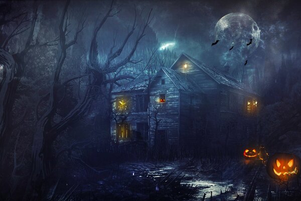 Gloomy house in Nov for Halloween