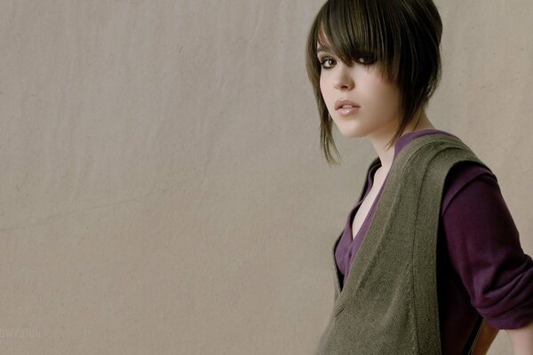 Actress Ellen Page with a short haircut