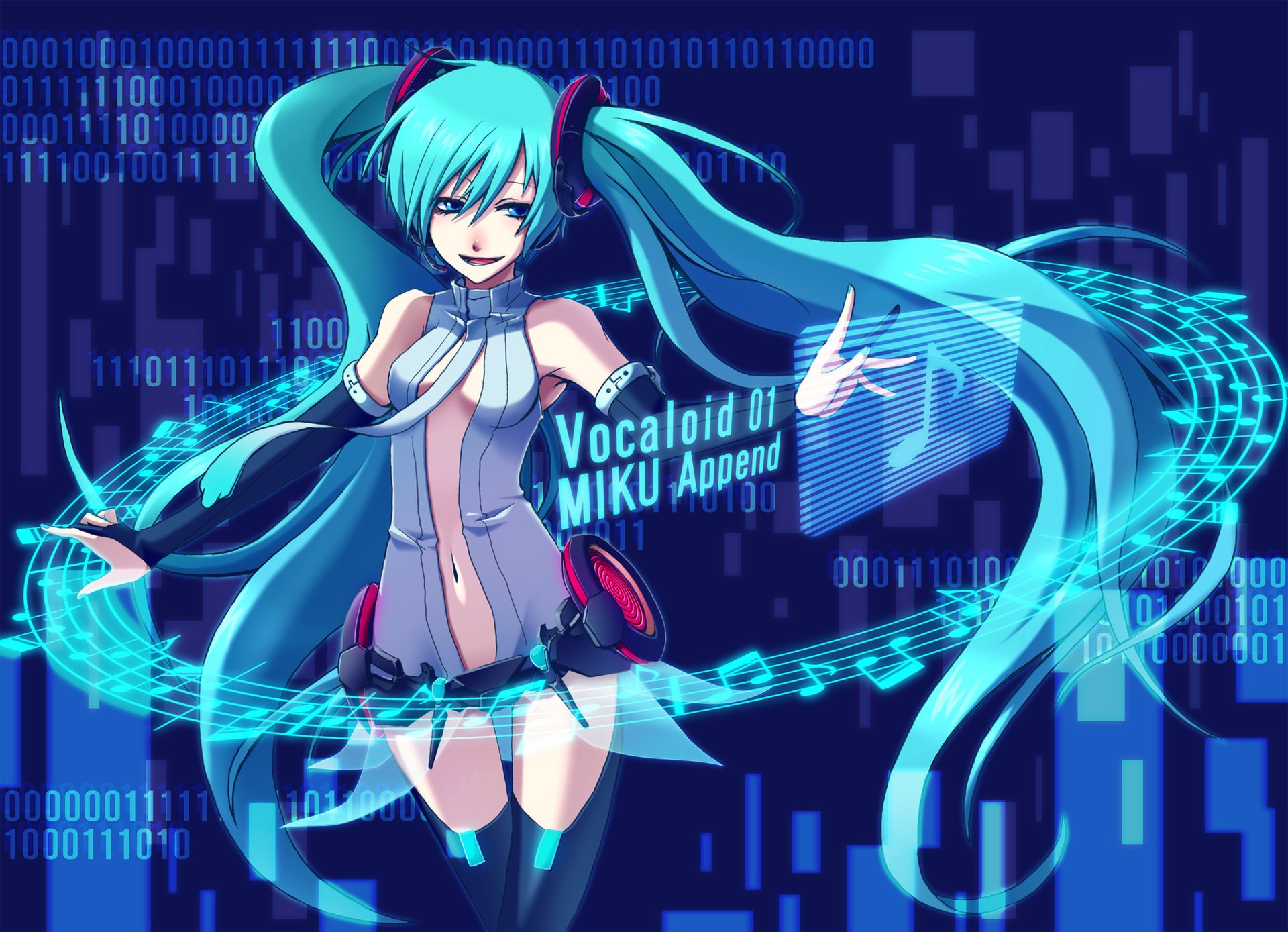 hatsune miku miku append ноты vocaloid вокалоид арт девушка