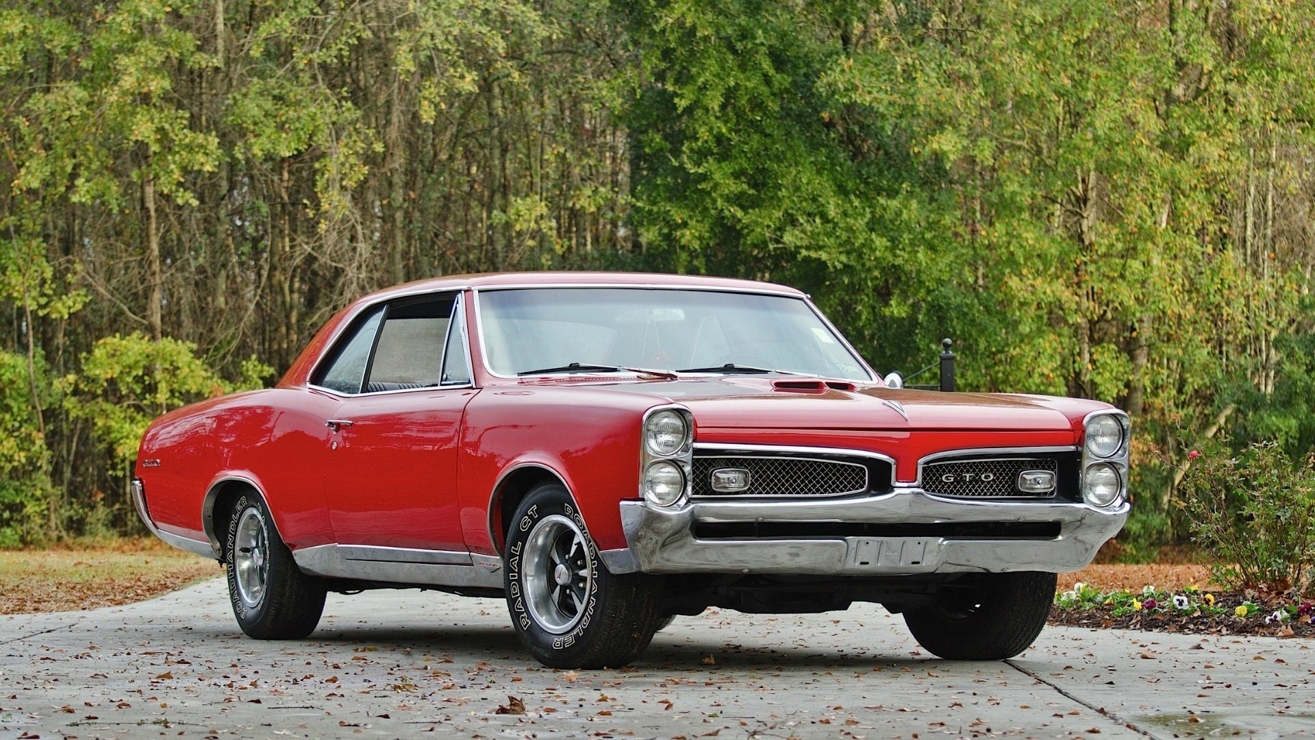 classic 1967 hardtop coupe red muscle car retro pontiac гто понтиак gto