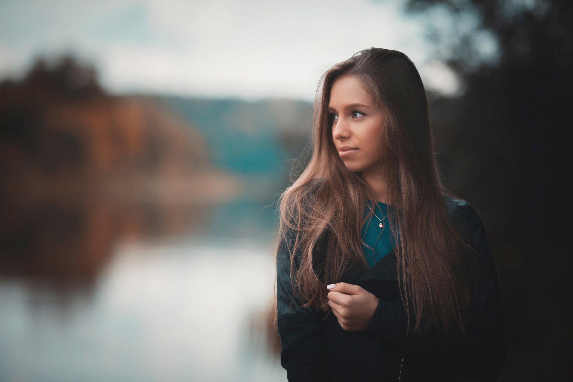 ragazza ritratto autunno bokeh