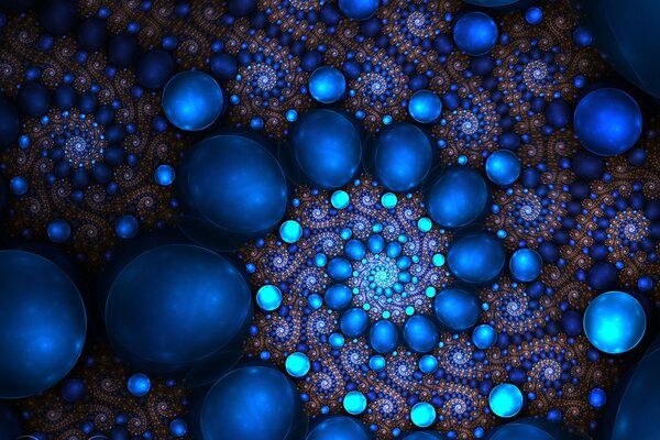 Blue balls creating beautiful patterns