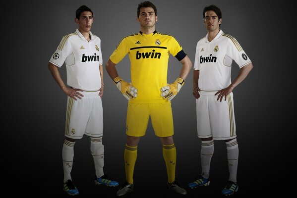 Three players of Real Madrid football club
