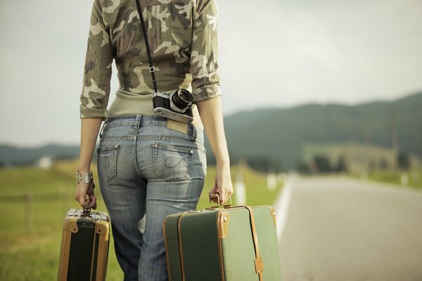 Mädchen-Fotograf begibt sich auf eine Reise