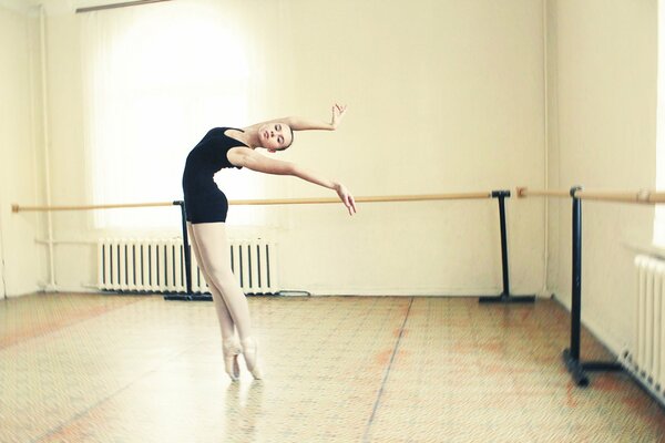 Gracieuse fille avec une figure raffinée danse