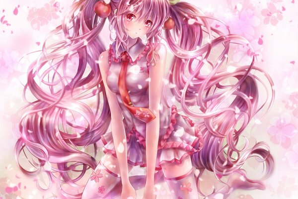 Alluring cherry blossom girl