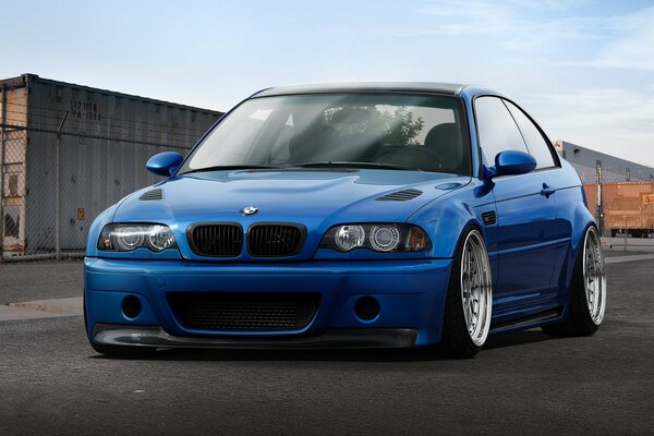 Blue BMW is a very beautiful car