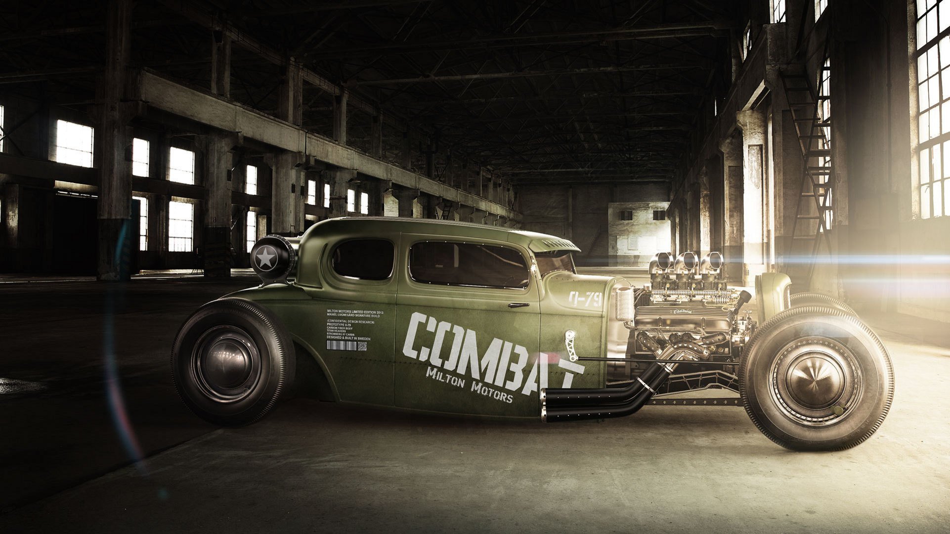 hot rod hangar verde combattimento bagliore