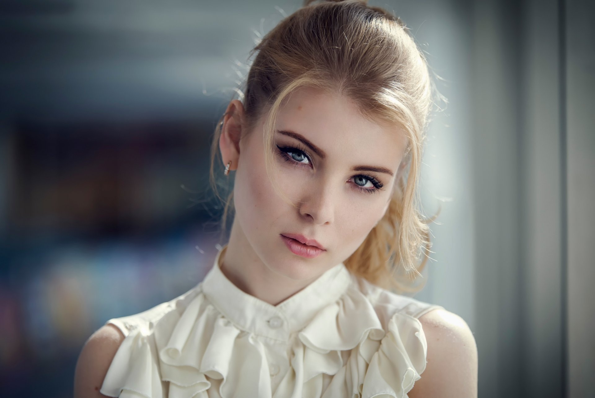 irina popova ira portrait bokeh locks cute