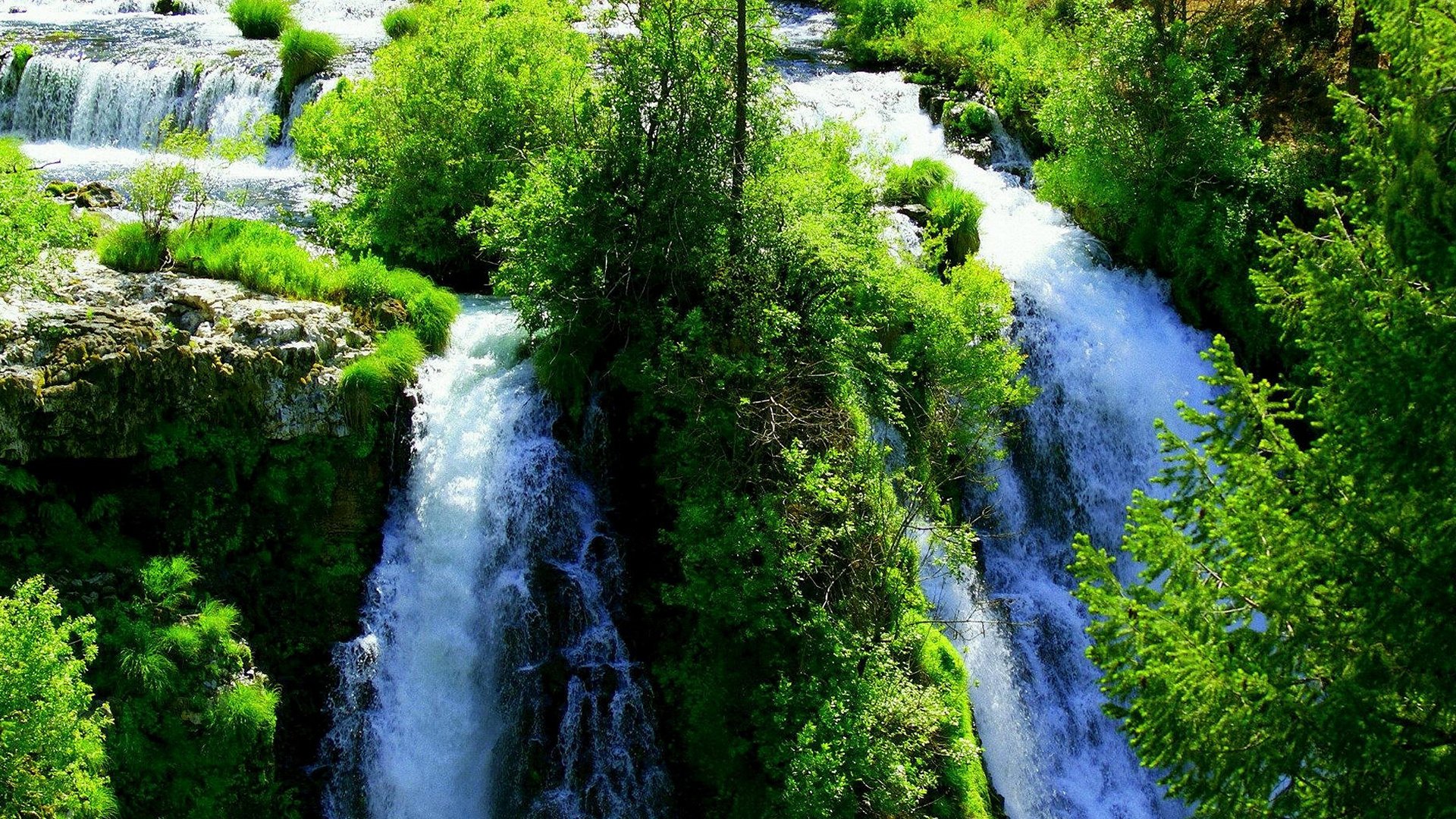 natur wasserfall wald