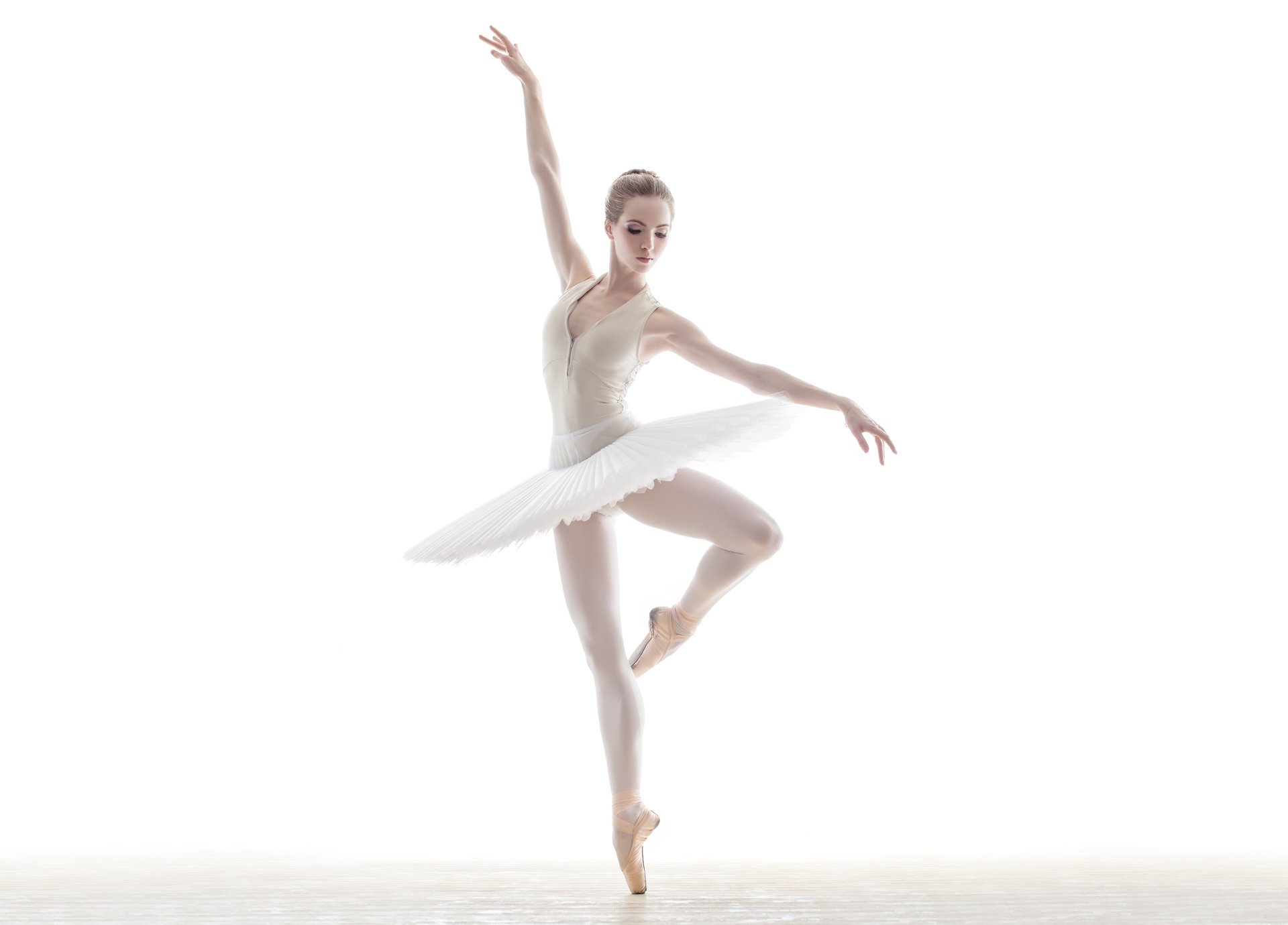 girl ballerina dance white background