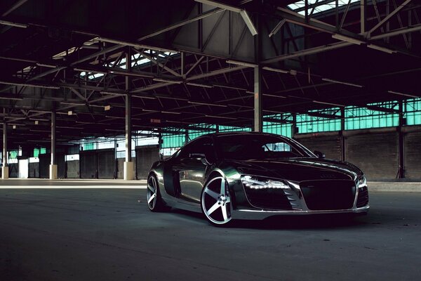 Audi car with the wheels turned out