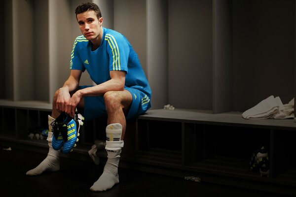 Footballer Robin Van Persie in uniform