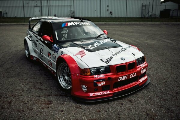 Racing car on a dirt road