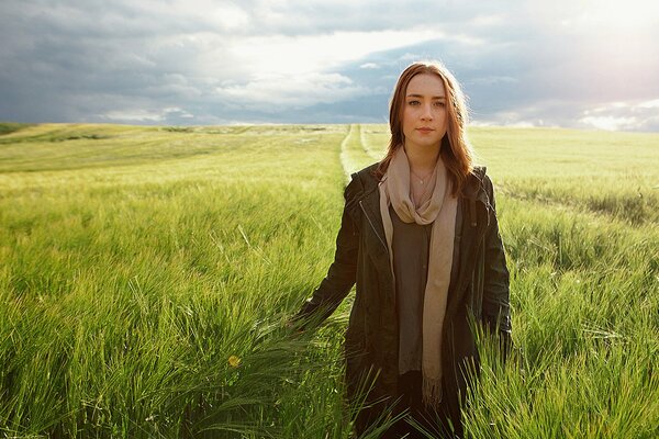 Irish. Saoirse Ronan in the field