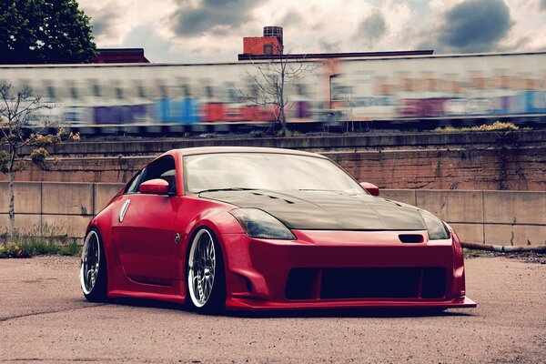 Nissan rojo discreto Tuning