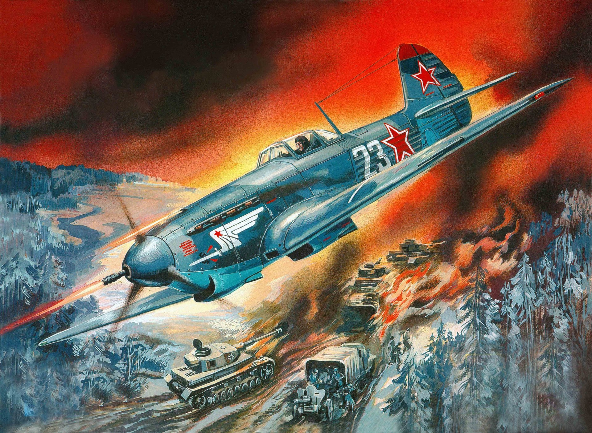 how-9k soviet the yak-9k yakovlev fighter russian single-engine