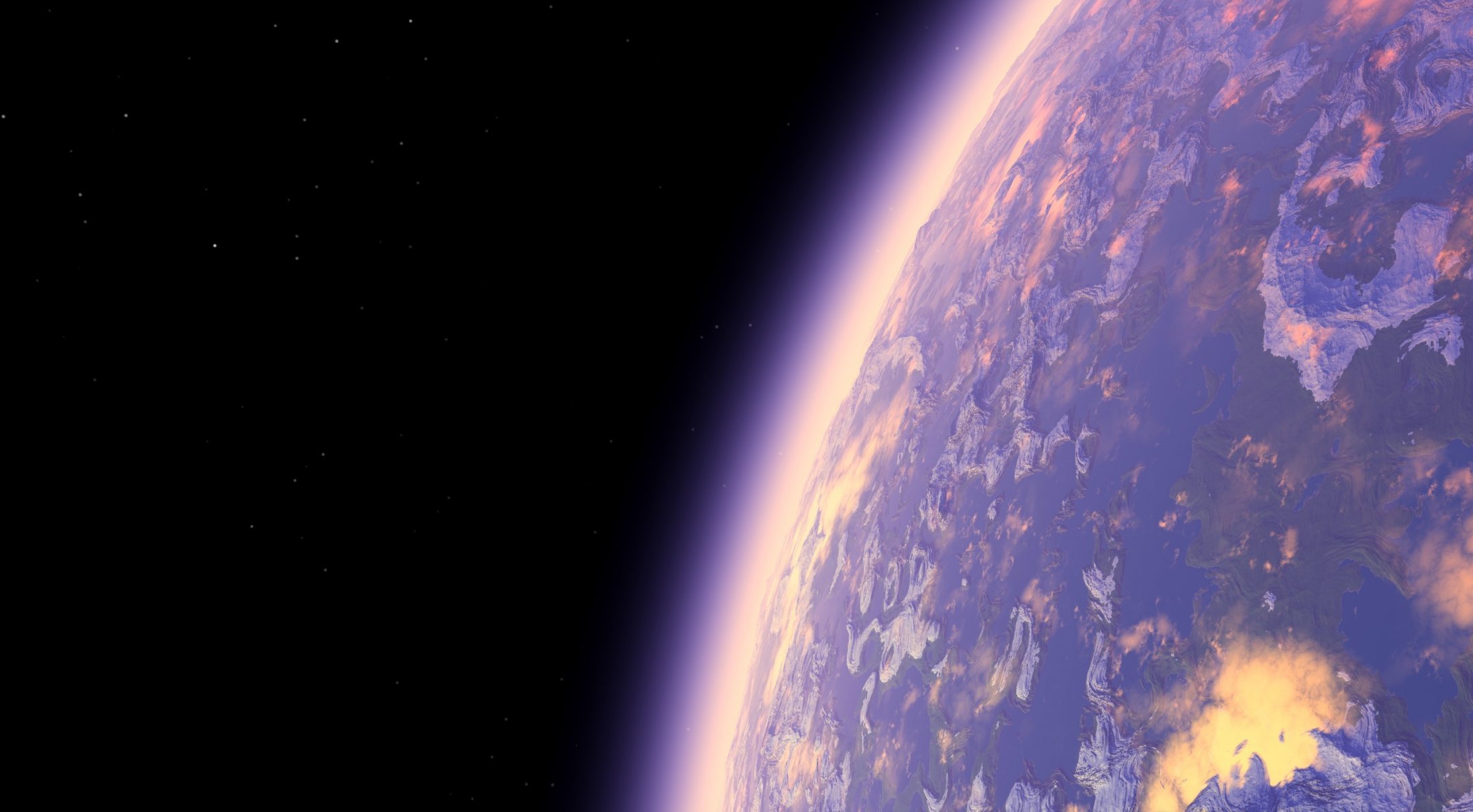 sztuka kosmos planeta atmosfera render gwiazdy