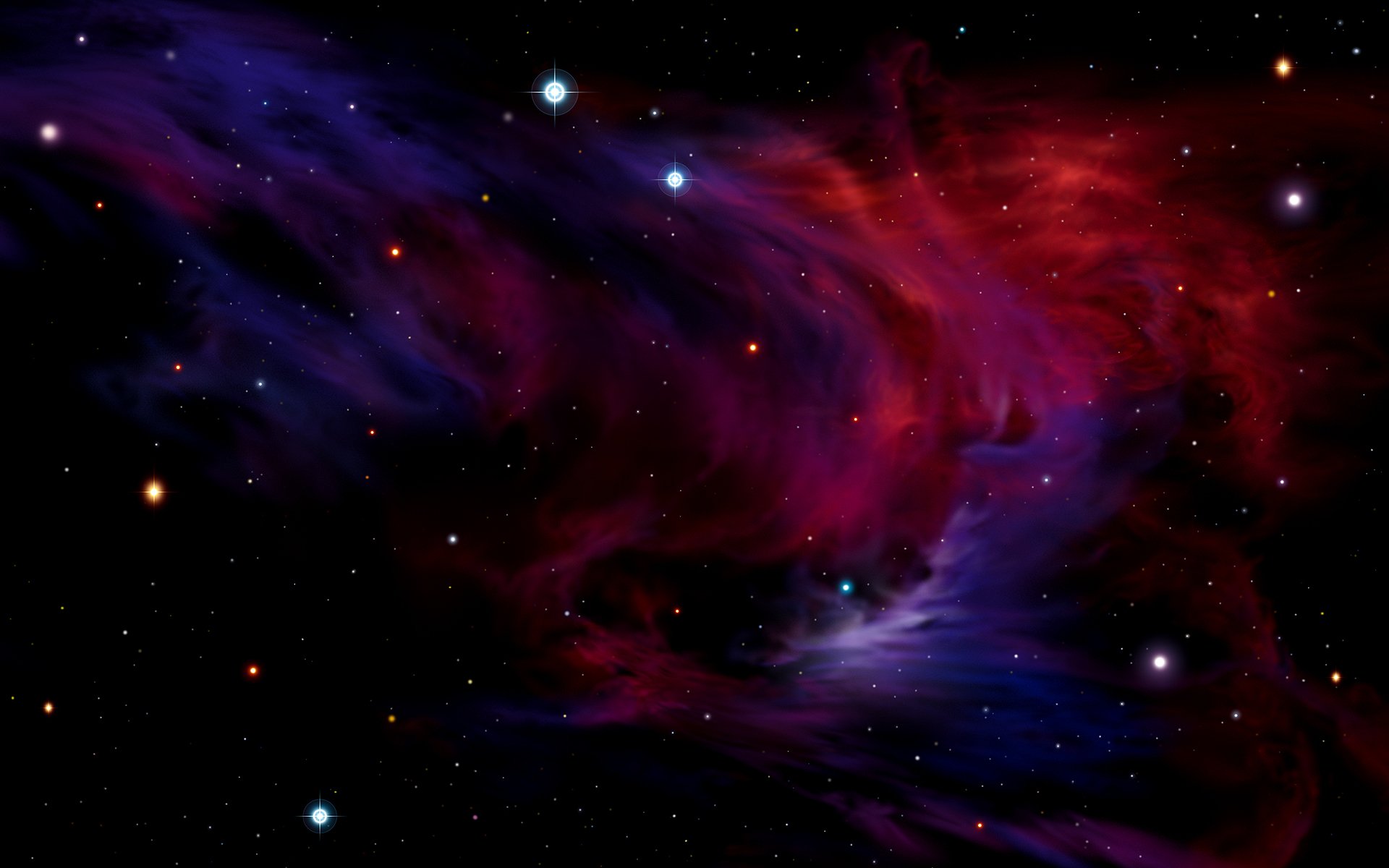 nebulosa rojo azul