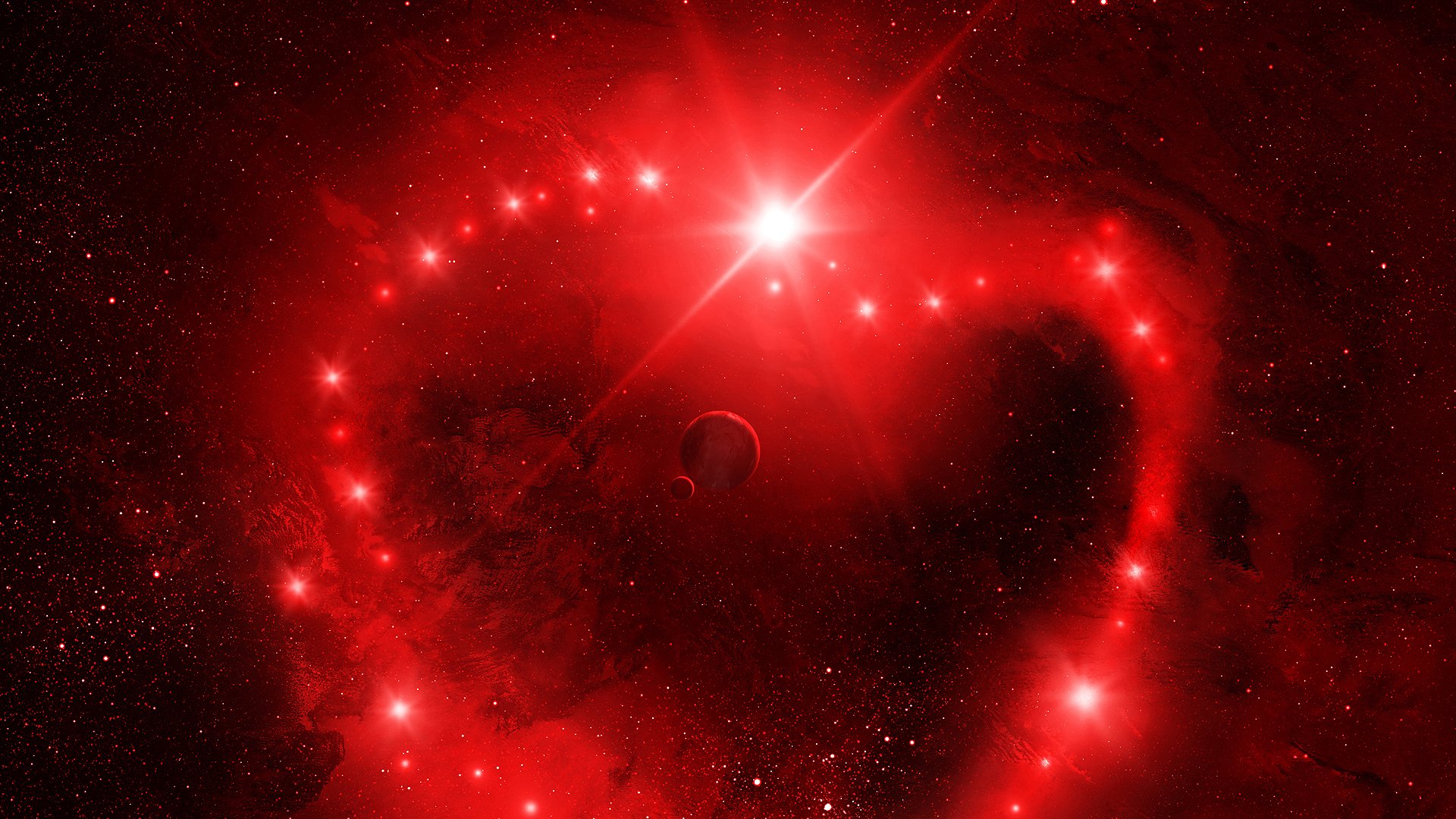 espace valentine espace étoiles rouge planètes