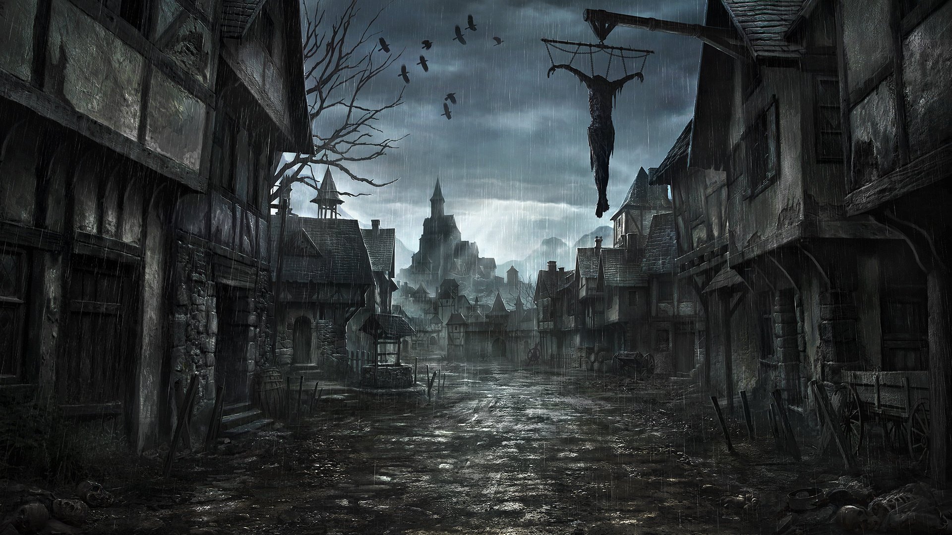 well people crows the city castle home the corpse art