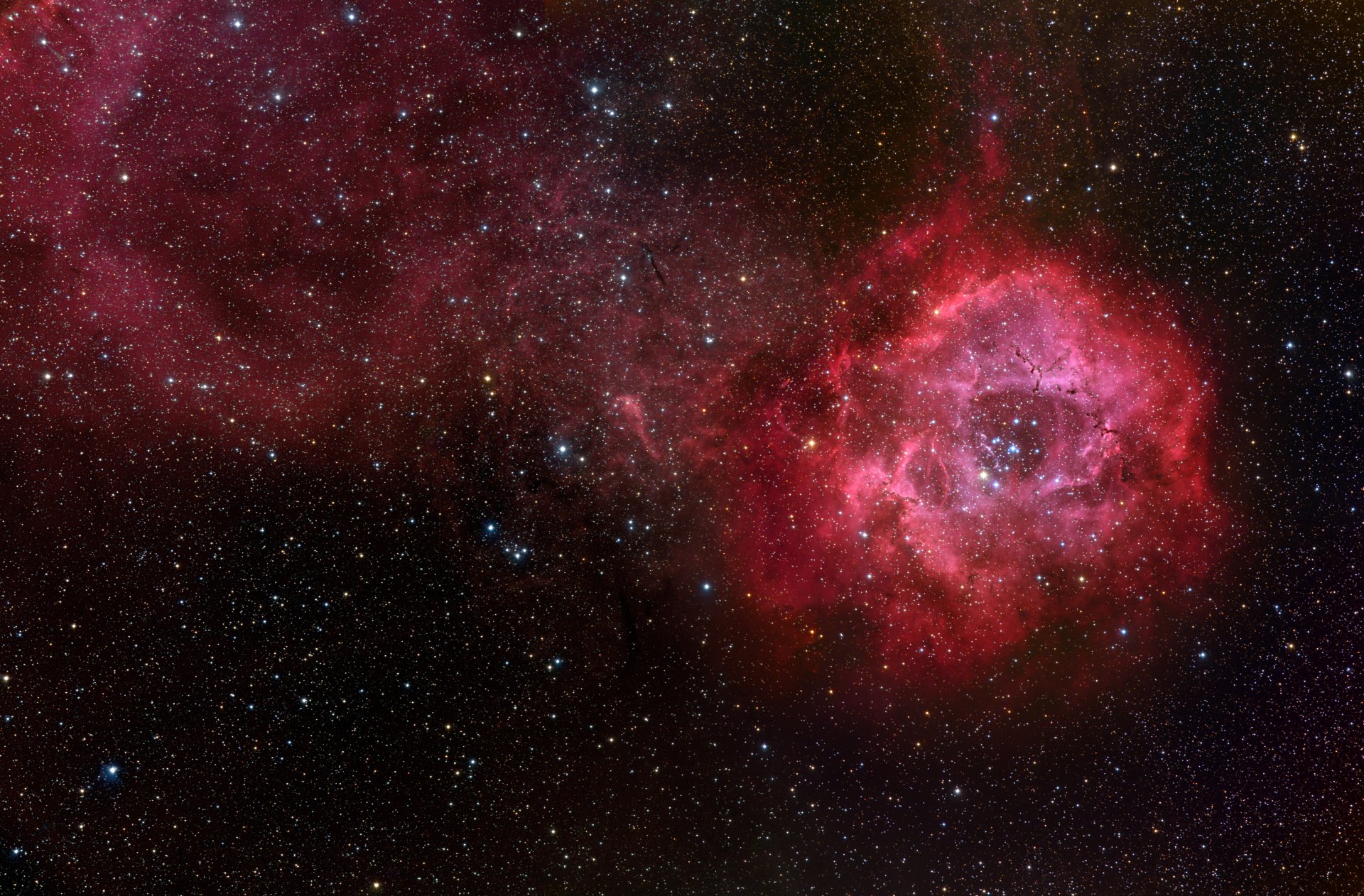 nébuleuse rosette ngc 2244 ngc 2237 étoiles