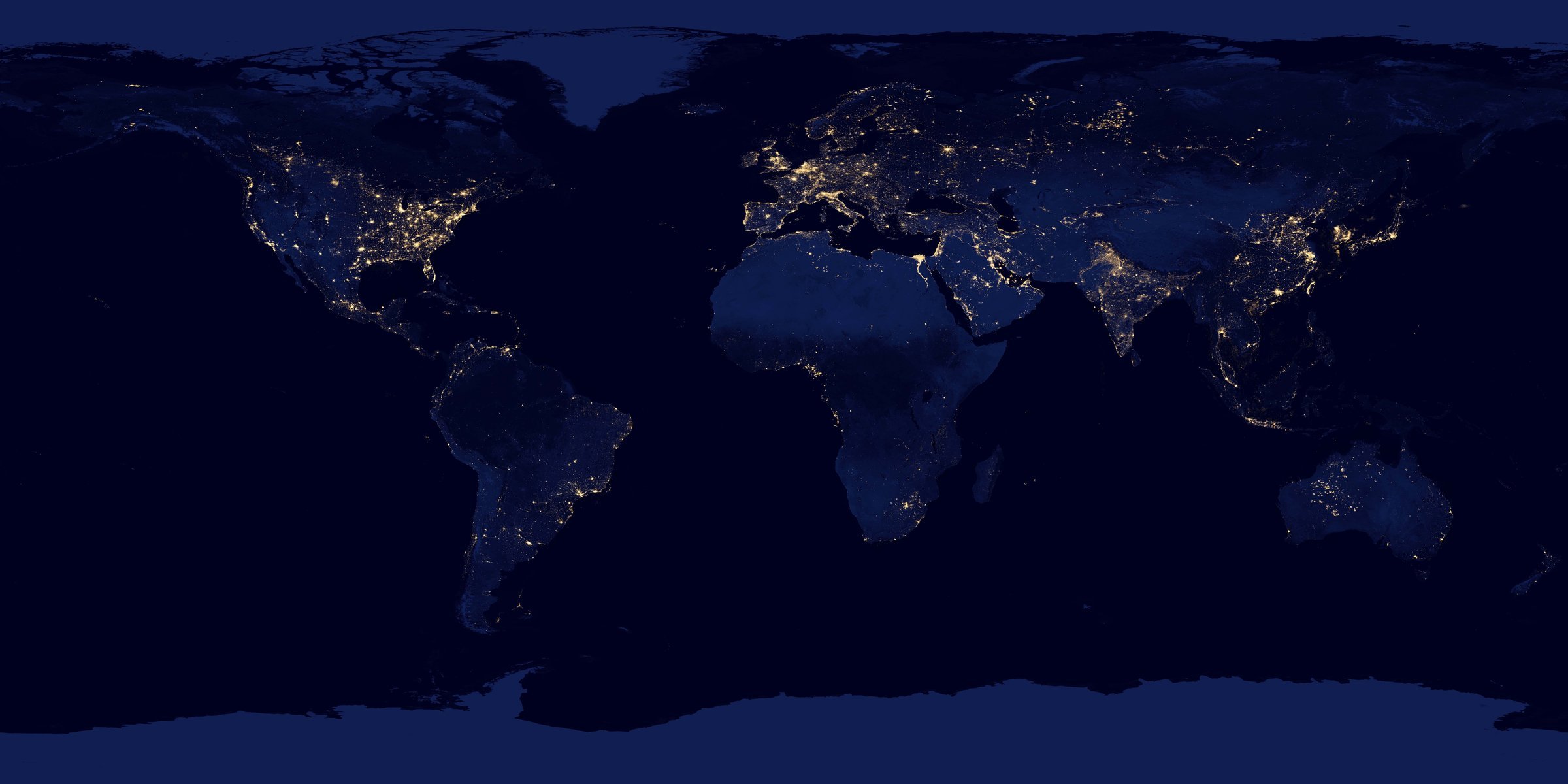 espacio nasa planeta tierra noche mapa continentes luces luz nasa goddard space flight center