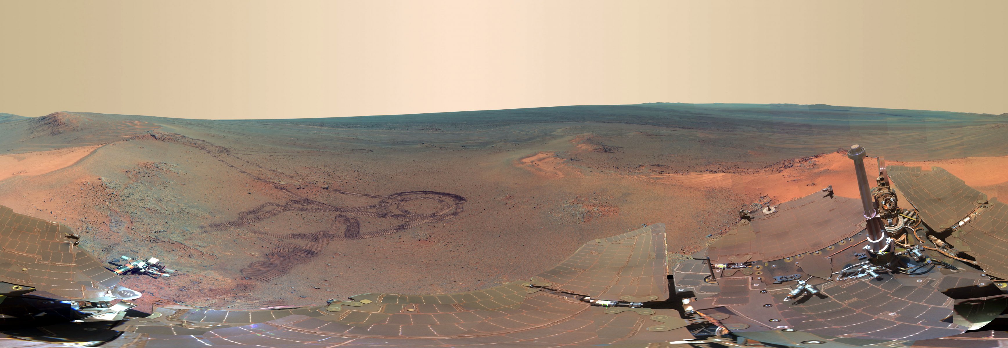 mars rover gelegenheit berg grilis heven panorama