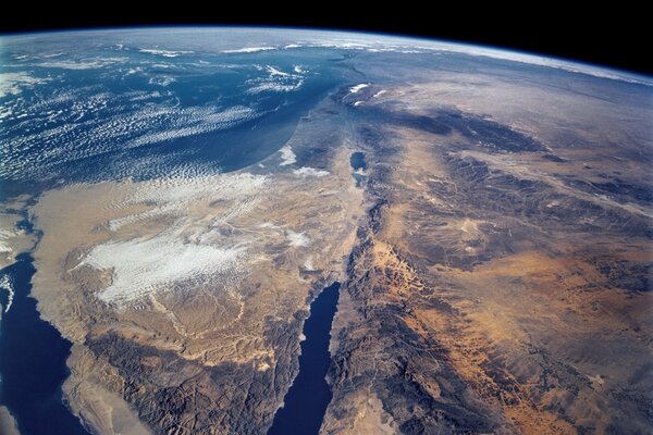 Instantané de la terre depuis l espace Sinaï, canal de Suez, Afrique, péninsule arabique, mer rouge