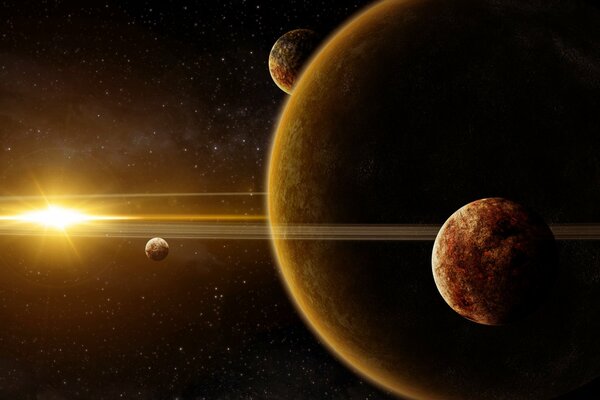 A planet with satellites revolve around a star