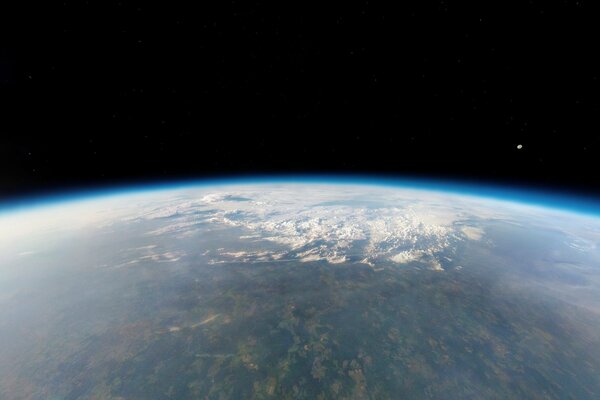 Erde Wolken Mond Sterne blau