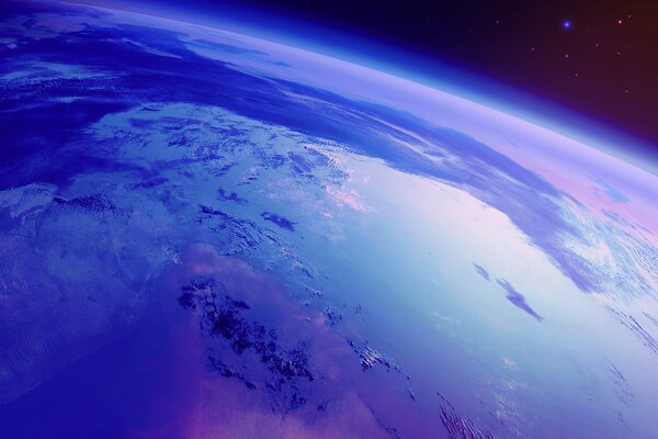 Hermosa vista de la tierra desde el espacio