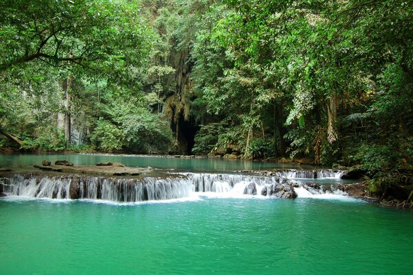 Jungle landscape and waterfall in Thailand