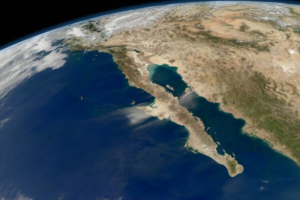 Калифорния тихий океан вид из космоса