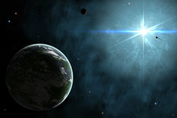 The space between a planet and a star