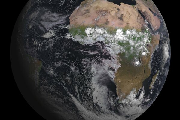 Geographical representation of the earth oceans in space