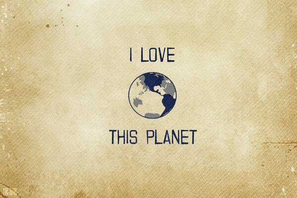 I love this planet su sfondo chiaro