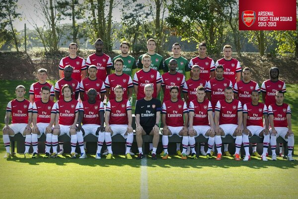 L équipe de football d Arsenal sur le terrain