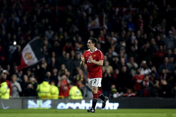 Image of a farewell match with a football legend