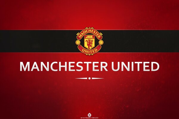 Poster with the logo of the Manchester United football club