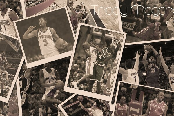Cartes avec des photos de joueurs de basket-ball