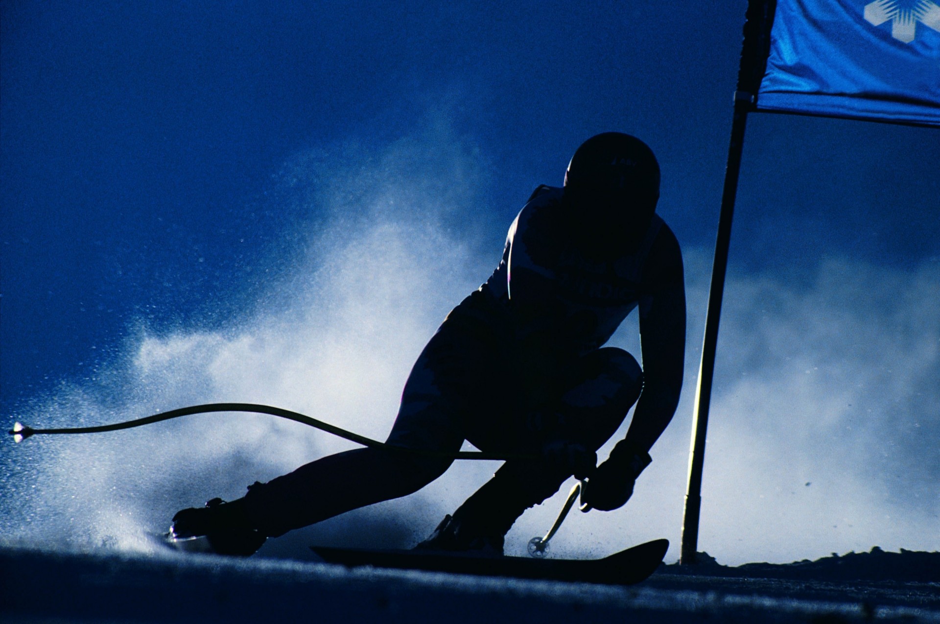 silhouette ski sport