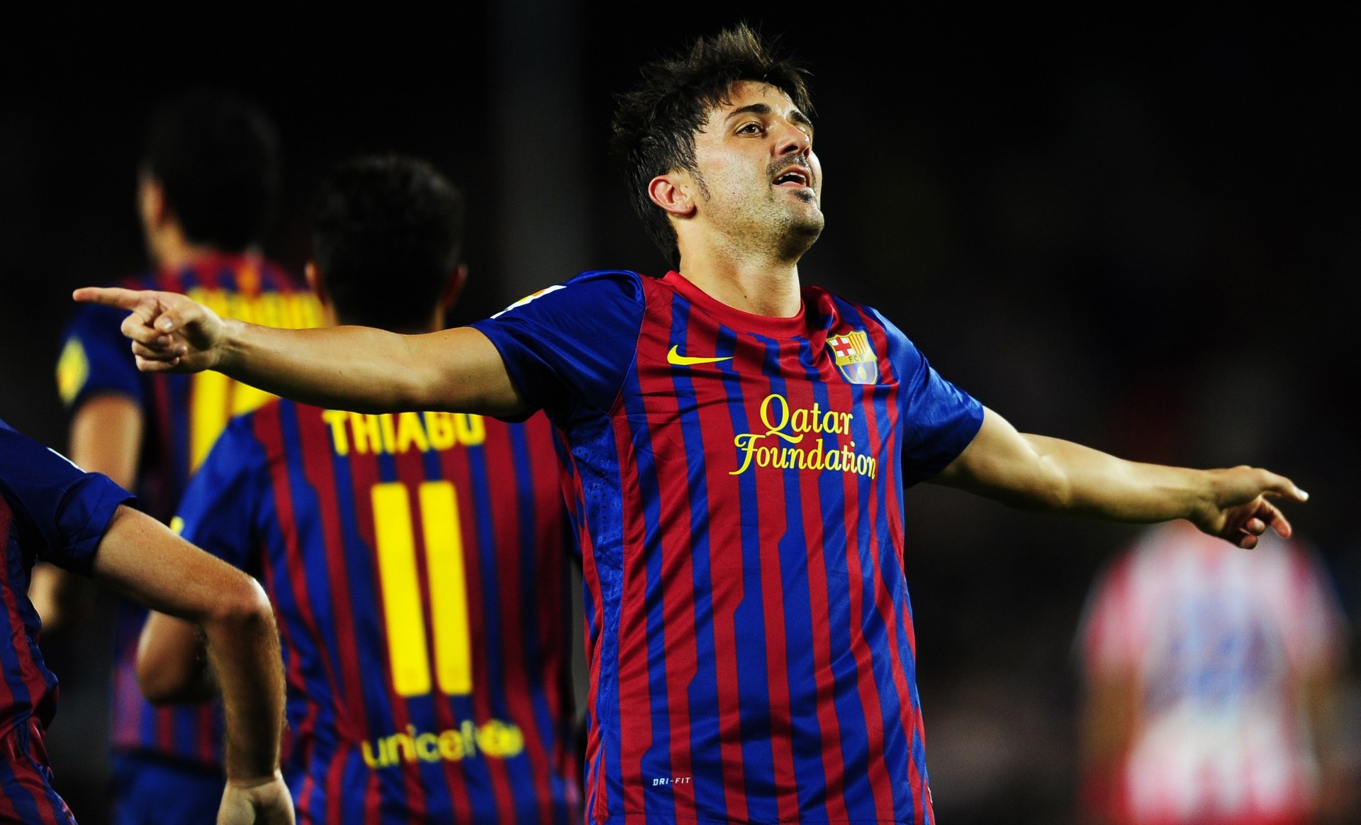 target david villa fc barcelona celebration