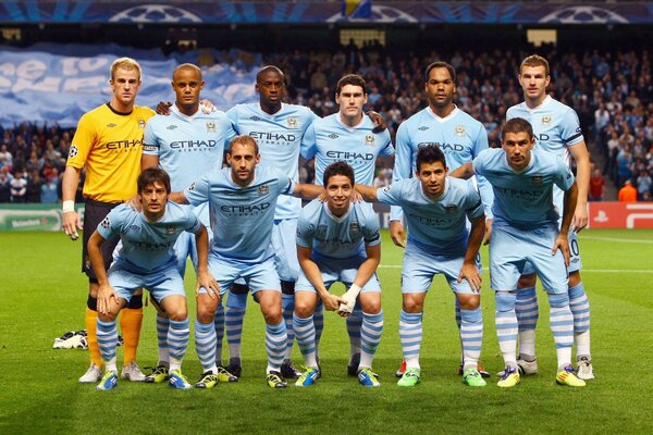 Photo de Manchester City au stade avant le match