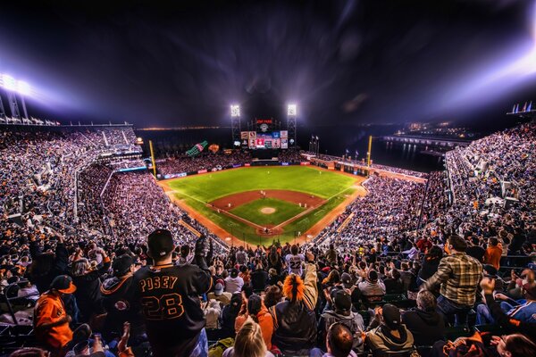 Stadium full of fans match by