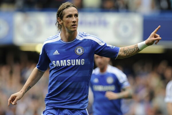 A player of the Chelsea football team on the field