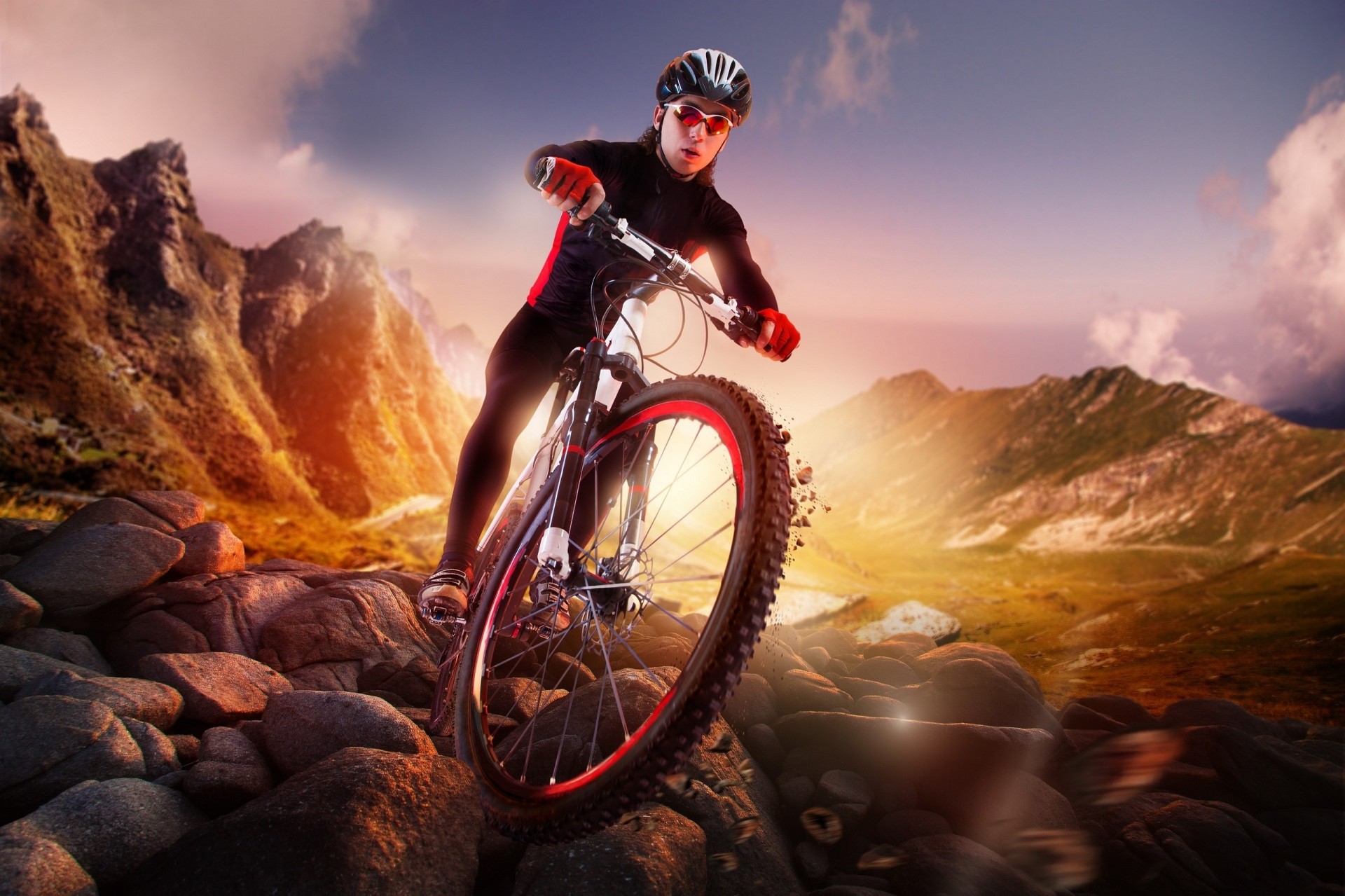 tones mountain cyclist sport