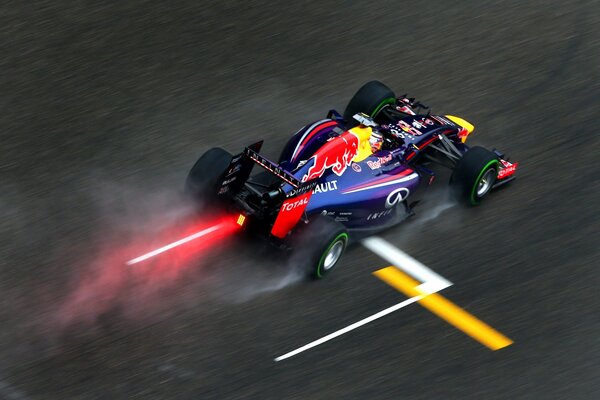 Blue racing car during a sports competition